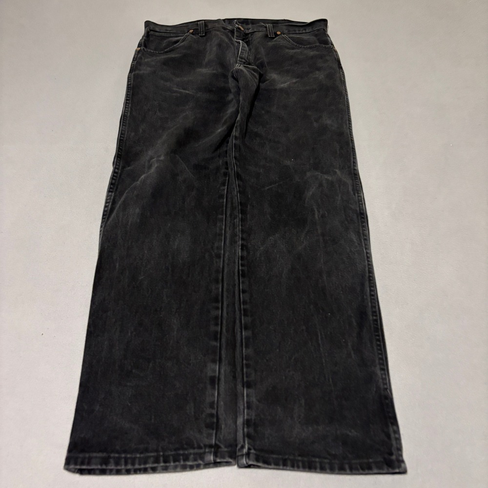 Wrangler Cowboy Cut Men Jeans Faded Black 36x32 Denim Western Grunge 13MWZWK